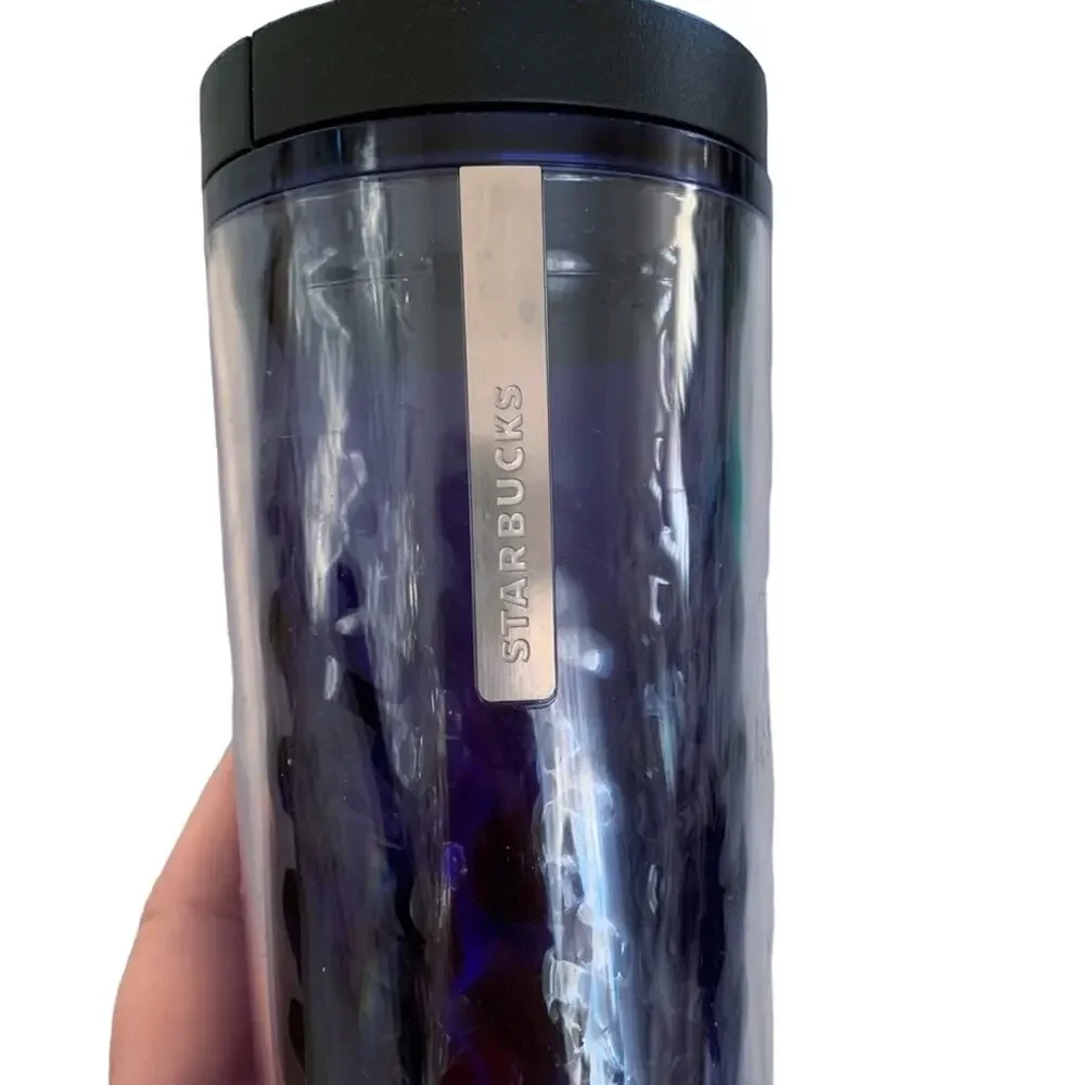 Starbucks 2013 Midnight Blue Rain Textured 16 oz Tumbler Rare
